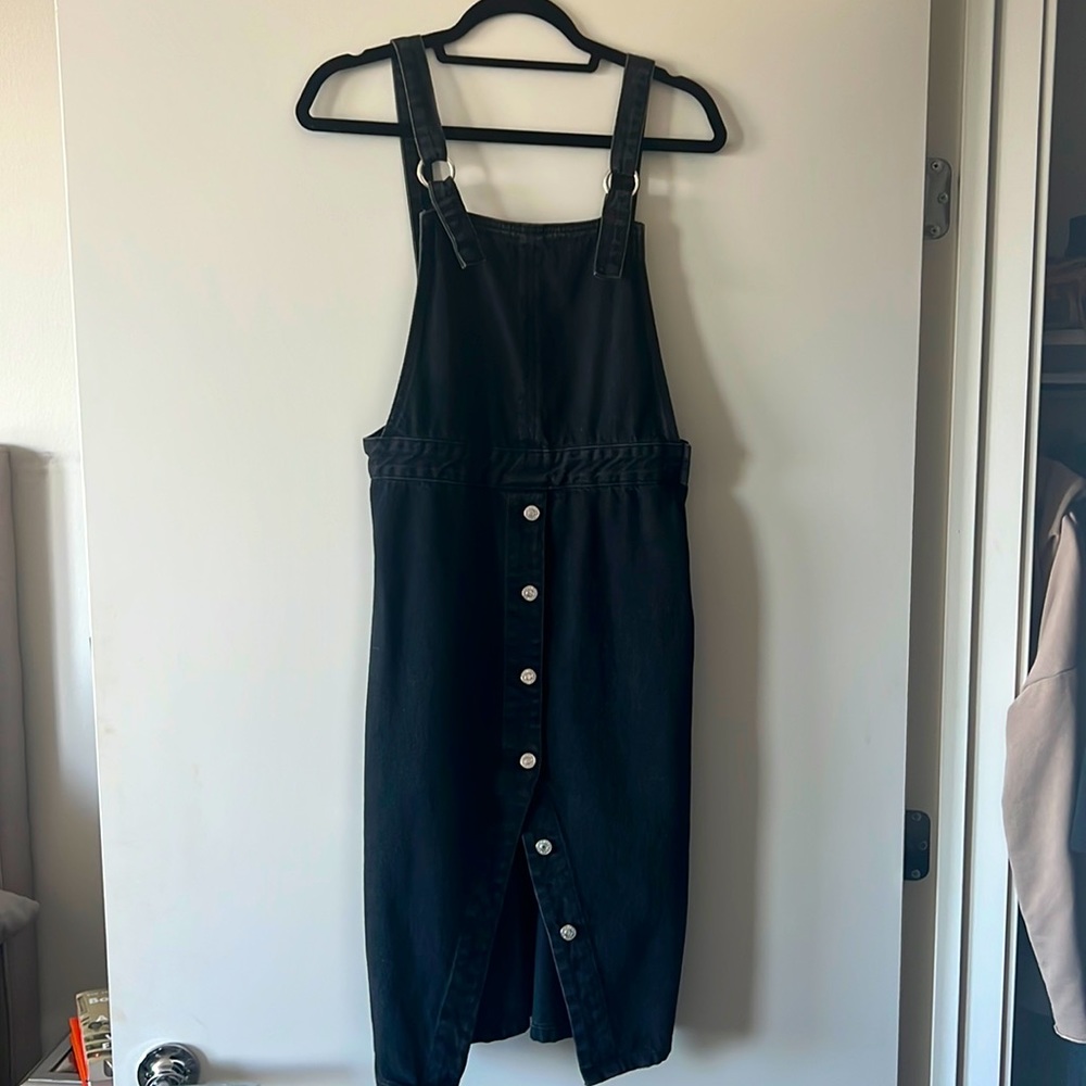 Topshop Moto Denim Overall Dress US 8